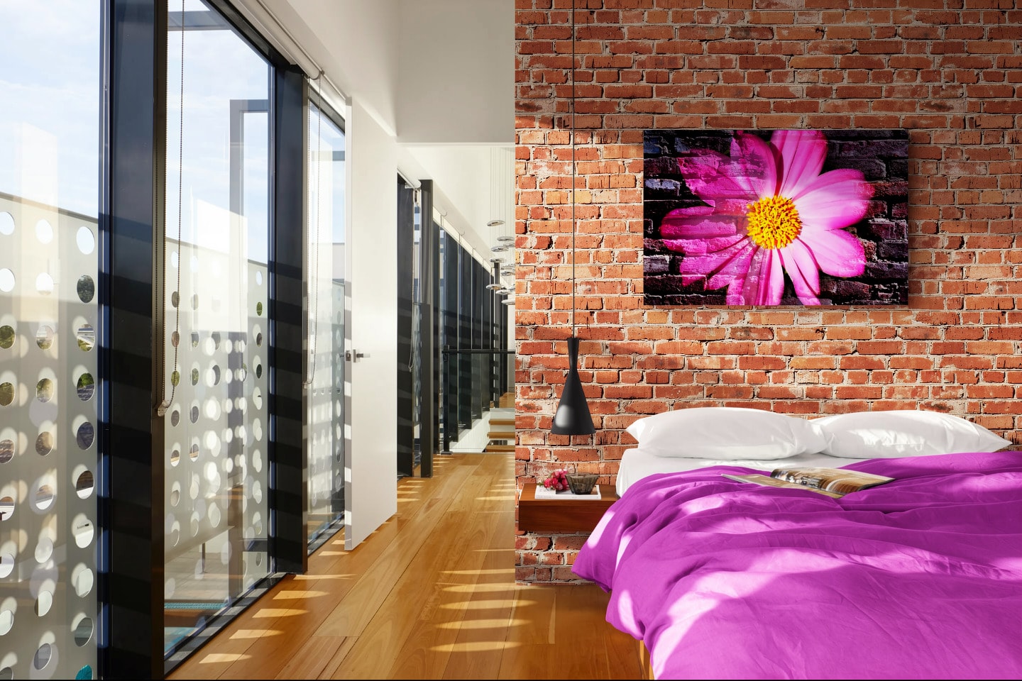 Lacy Lewis fine art print displayed in a modern bedroom